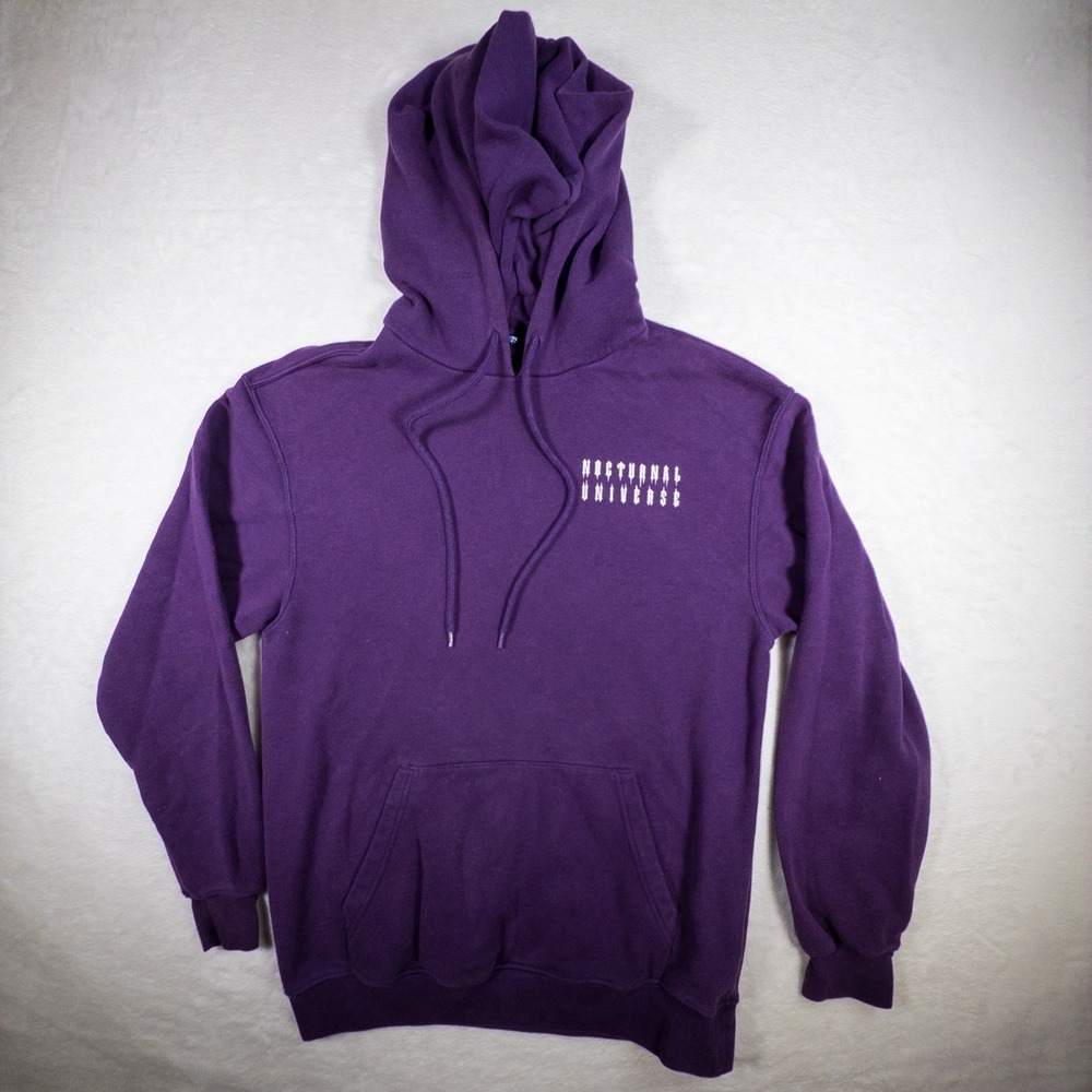 Nocturnal Universe Purple Graphic Hoodie Sweatshirt Pullover Drawstring‎ Hood